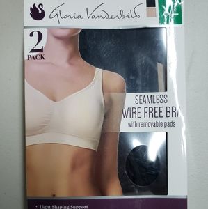 Gloria Vanderbilt 2 Pack Seamless Wirefree Bra